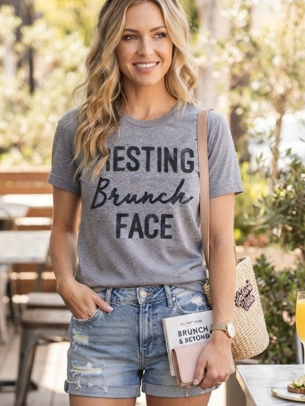 'Resting Brunch Face' Short Sleeve Tee - Gray